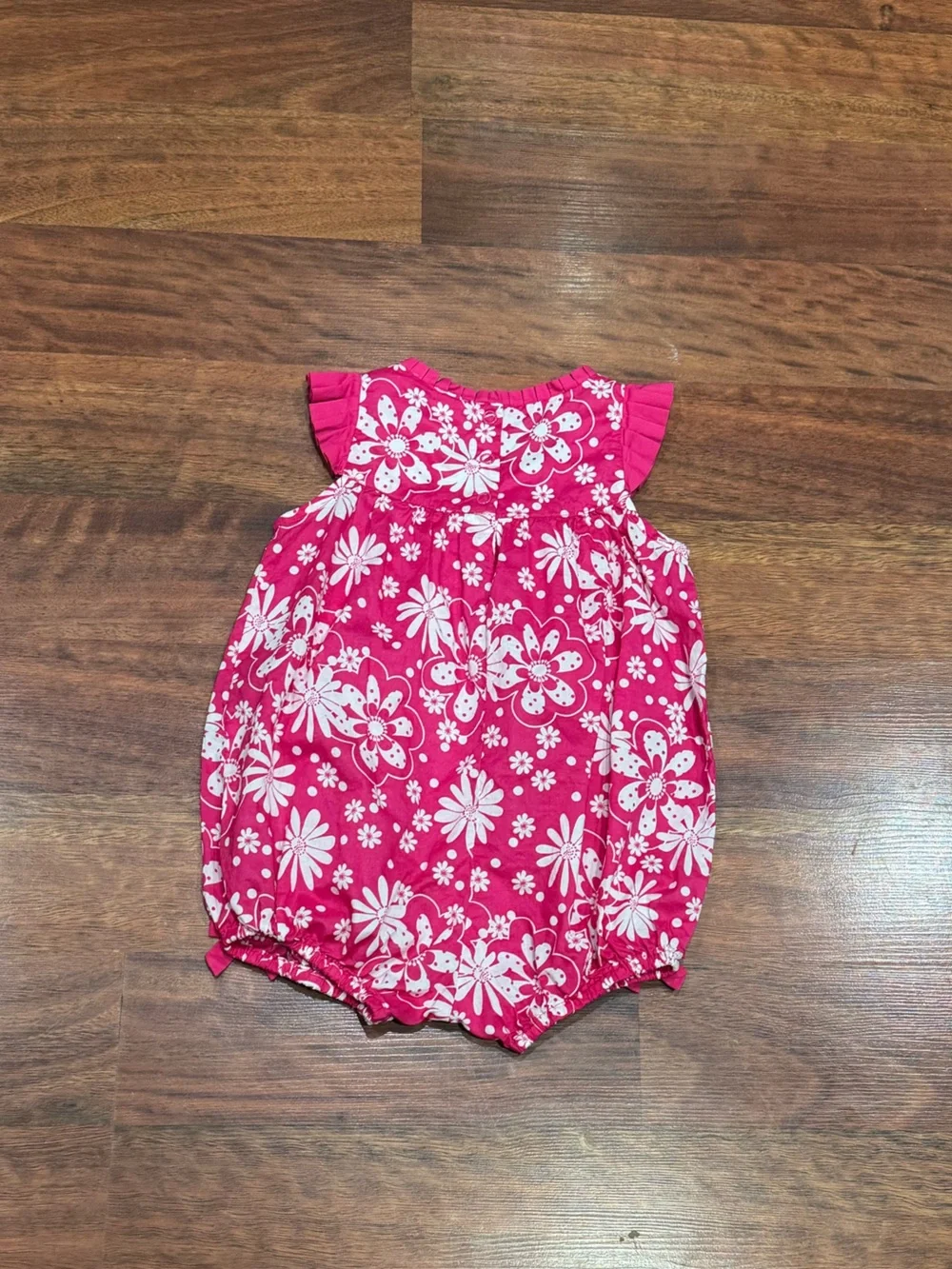 Starting Out - Pink Floral Bow Romper